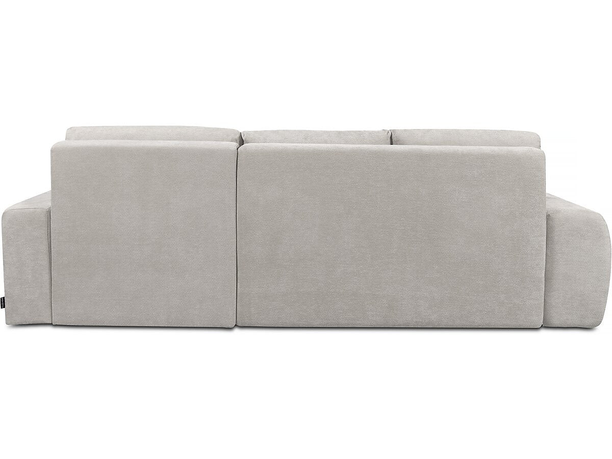 Canapé d'angle droit convertible en tissu chenille "Verneuil" 3 places Beige