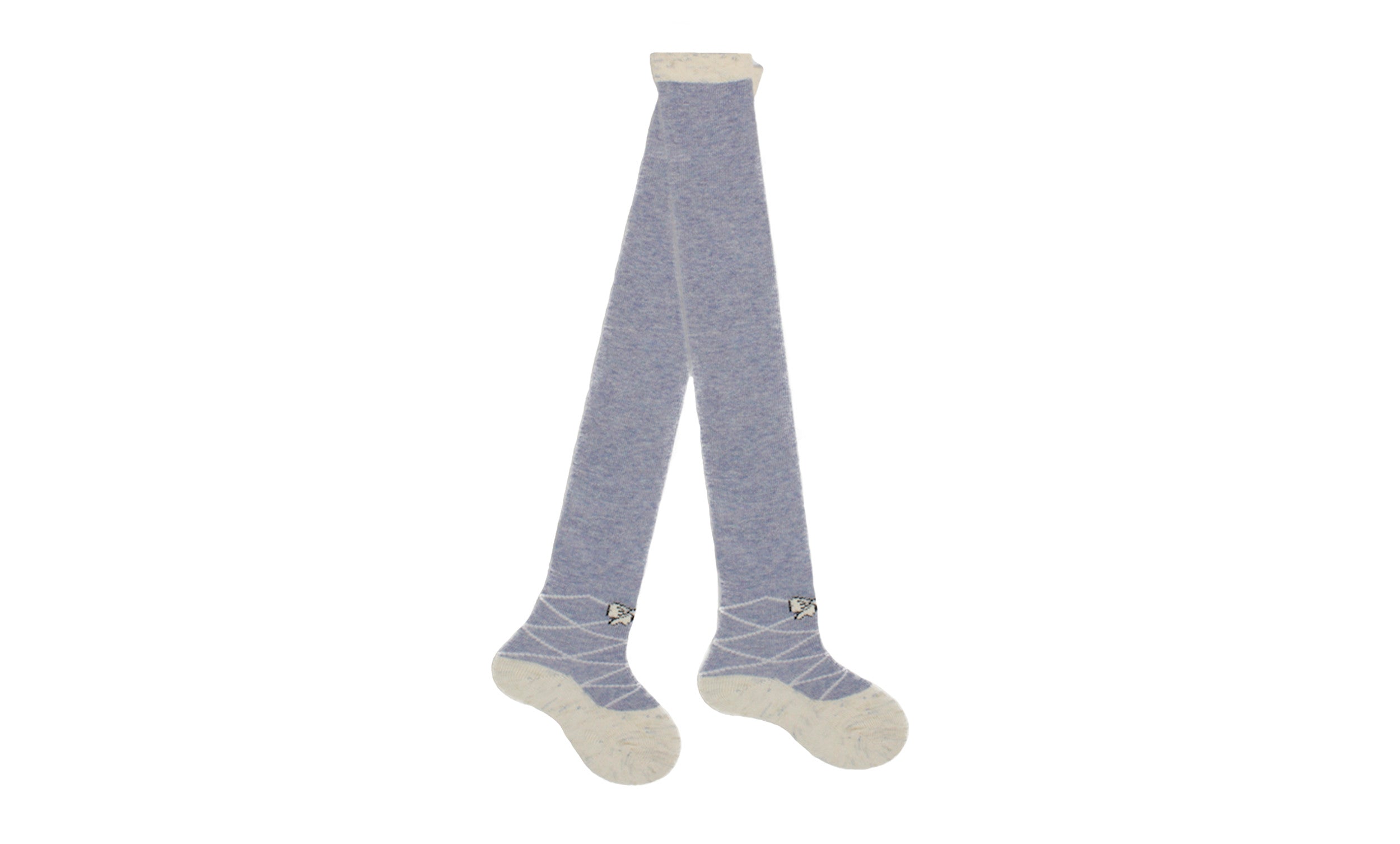 Collant Bébé Ballerines Gris Bleu Coton Écologique