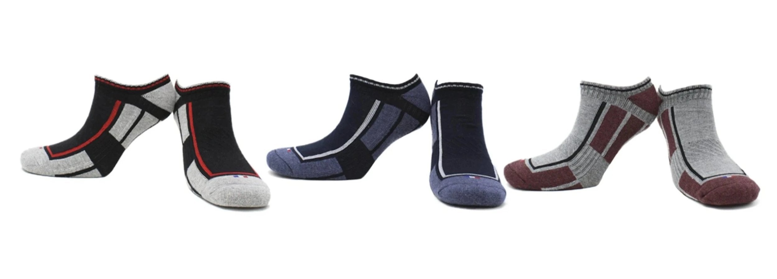 Chaussettes Invisibles Garçon Coton Écologique - Noir, Bleu Marine, Gris (3 paires)